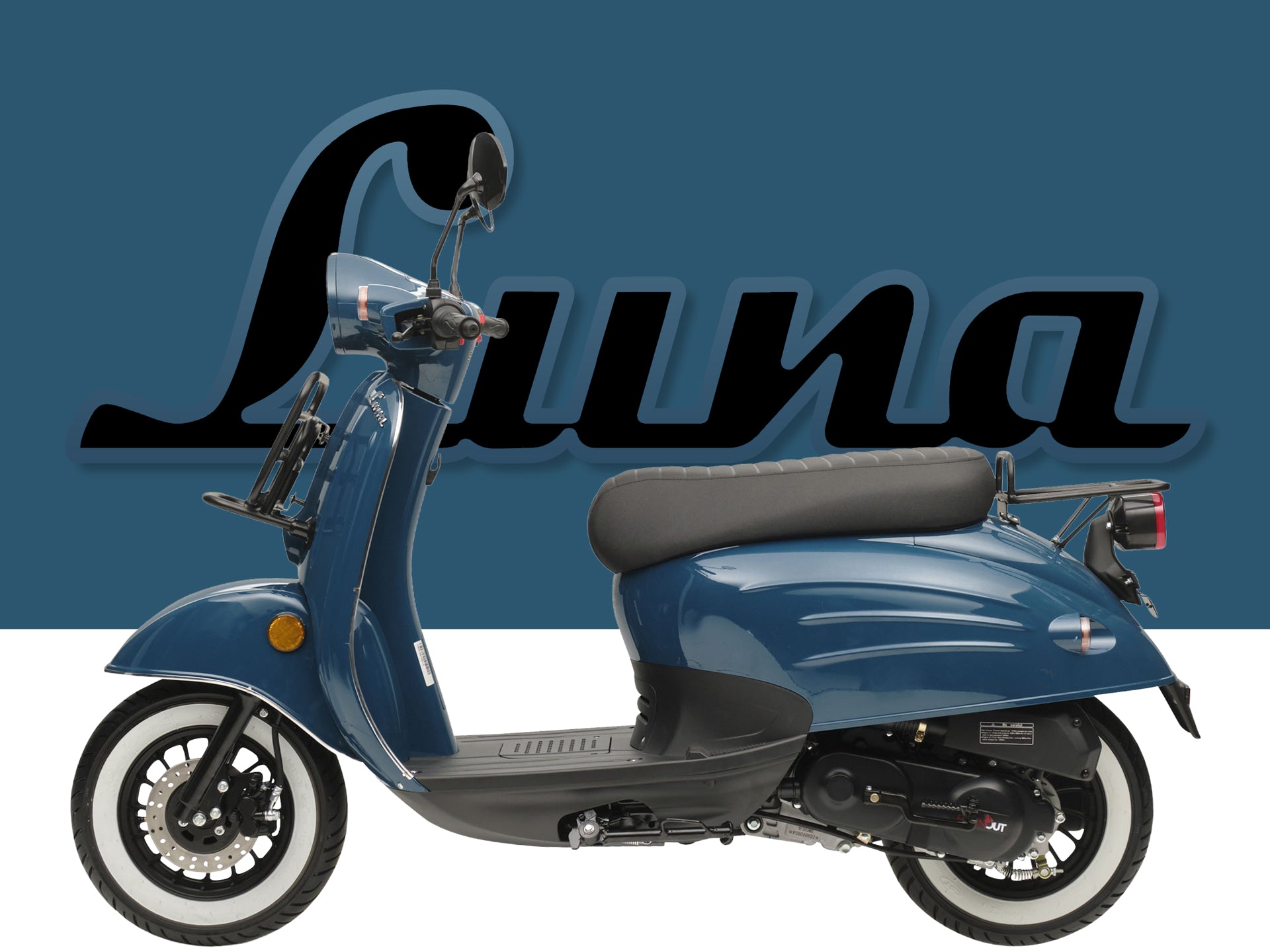Burnout Luna 125 ccm Ozeanblau — Hero-Aufnahme.